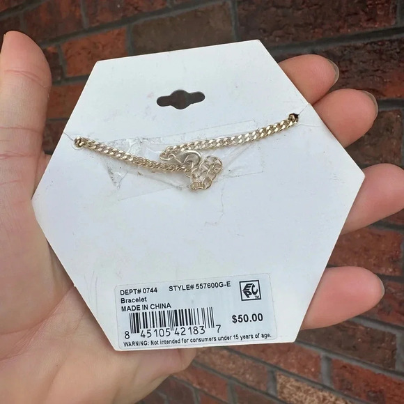 Gold Chain E Initial Crystal Bracelet&Necklace Set - Picture 6 of 12